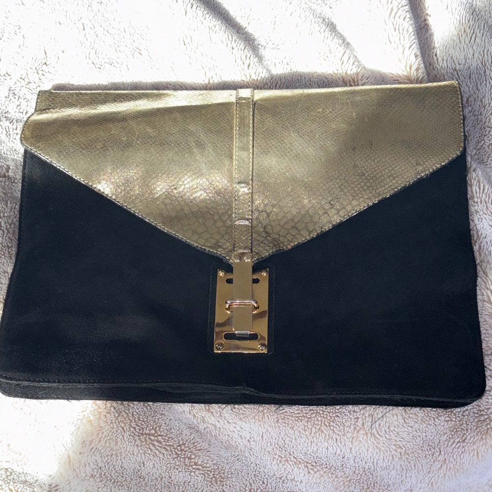 ASOS Black and Gold Envelope Clutch